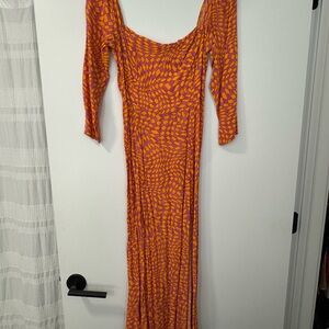 Vibrant Orange and Purple Women's Dress